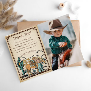 Western Cowgrirl Carte de remerciements d'annivers