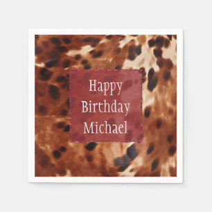 Western crème gevlekt bruin zwart Koeienhuid Servet