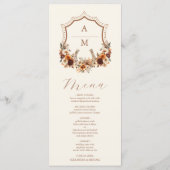 Western Crest Country Bohemian Floral Menu Mariage (Dos)