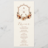 Western Crest Country Bohemian Floral Menu Mariage (Devant)