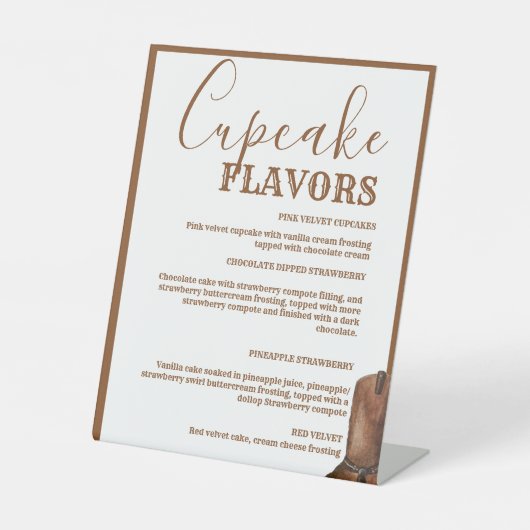 Western Cupcake mariage panneau dessert (Recto)