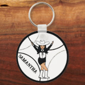 Western/Dancer Sleutelhanger Zwart Wit B (Voorkant)