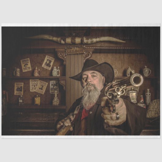 Western DE BARREL Decoupage Tissuepapier (Voorkant)