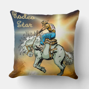 Western decor Pillow Cowboy Bronc Rider Kussen