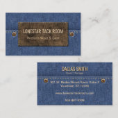 Western Denim Blue | Lederen Label Landenbedrijf (Voorkant / Achterkant)