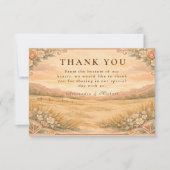 Western Desert Canyon Wedding Bedankkaart (Voorkant)