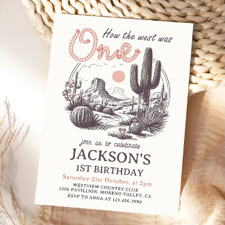 Western Desert Rodeo 1er Invitation d'anniversaire