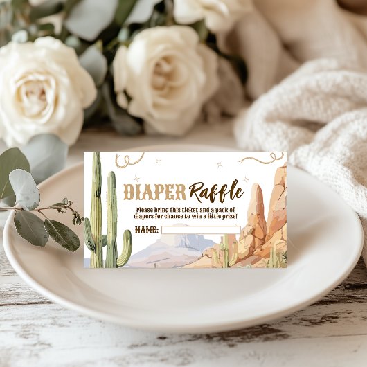Western Diaper Raffle Ticket Informatiekaartje