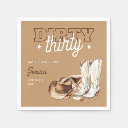 Western Dirty Thirty Cowgirl 30ste verjaardagsfees Servet
