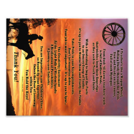 Western docent-appreciatiegedicht afdrukken foto afdruk