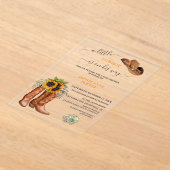 Western een kleine cowboy laarzen jongen Baby show Acryl Uitnodigingen (Laagn)