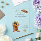 Western een kleine cowboy laarzen jongen Baby show Acryl Uitnodigingen (Insitu (Huwelijk))