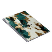 Western Emerald Gold White Cowhide Notitieboek (Rechterzijde)