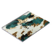 Western Emerald Gold White Cowhide Notitieboek (Linkerzijde)