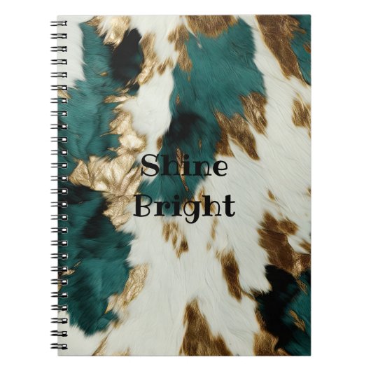 Western Emerald Gold White Cowhide Notitieboek (Voorkant)