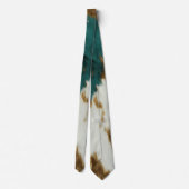 Western Emerald Gold White Cowhide  Stropdas (Achterkant)