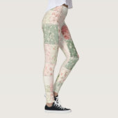 Western Farm Mint Pink Floral Quilt Patterns Leggings (Rechts)