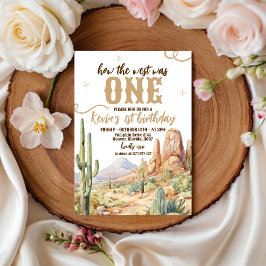 Western First Birthday Invitation Kaart