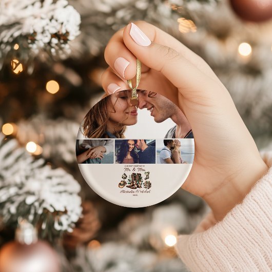Western First Christmas As Mrs and Mr 4 Photo Keramisch Ornament