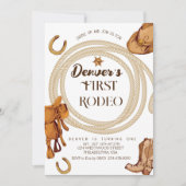 Western First Rodeo Anniversaire Invitation Neutre (Devant)