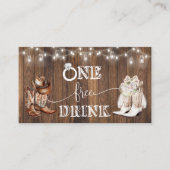 Western Free Drink Wedding Reception Card Ticket (Devant)