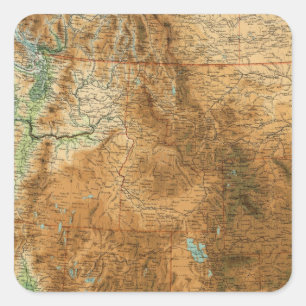 Western gedeelte Verenigde Staten Vierkante Sticker