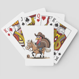 Western Gekookte Turkije Thanksgiving Cowboy Cowgi Pokerkaarten