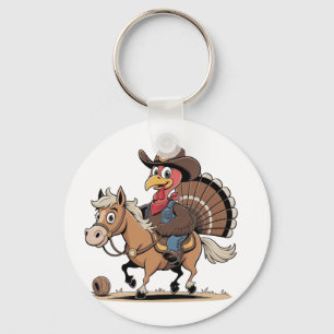 Western Gekookte Turkije Thanksgiving Cowboy Cowgi Sleutelhanger