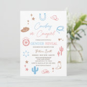Western Gender Reveal Cowboy or Cowgirl Kaart (Staand voorkant)