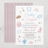 Western Gender Reveal Cowboy or Cowgirl Kaart (Voorkant / Achterkant)