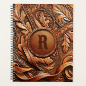 Western Gereed Leather Print Aangepast Initiaal Planner (Voorkant)