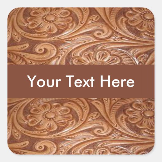 Western gereedschapsleer vierkante sticker (Voorkant)