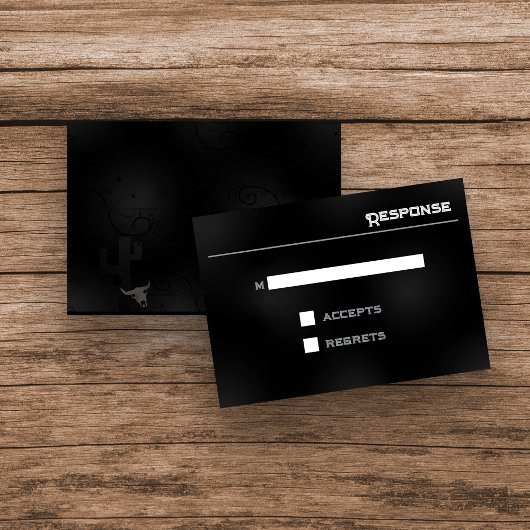 Western Goth Mariage Carte de réponse à la papeter