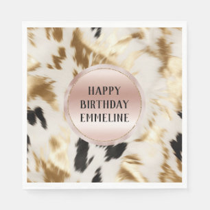 Western Goud Zwart Wit Cream Koeienhuid Servet