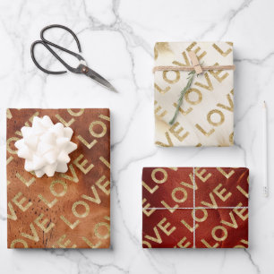 Western gouden glitz liefde inpakpapier vel