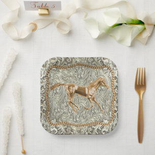 Western gouden paardenriemgesp papieren bordje