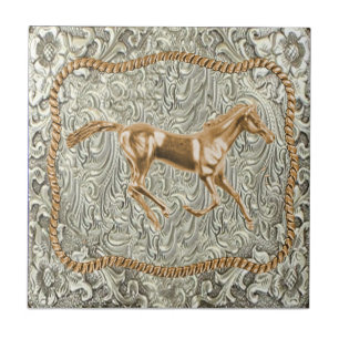 Western gouden paardenriemgesp tegeltje