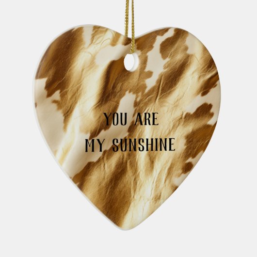 Western gouden witte crème Koeienhuid Keramisch Ornament (Rechts)