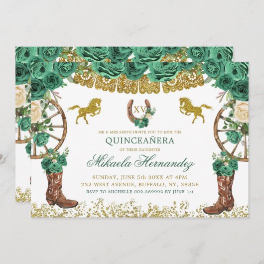 Western groen jager Charra Mis Quince Landschap I Kaart (Voorkant / Achterkant)