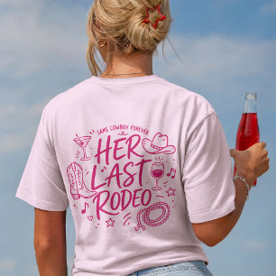 Western Haar Laatste Rodeo Team Bruid Bach-feest T-shirt