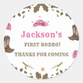 Western Halloween Verjaardag Dank je wel klas Ronde Sticker (Voorkant)