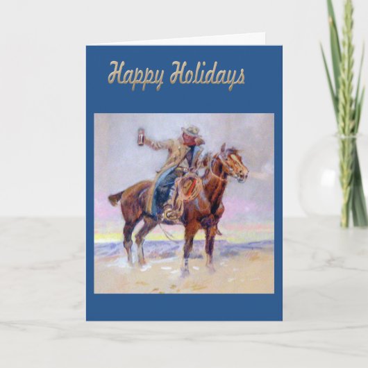 Western Happy Holidays Cowboy Carte de voeux (Devant)