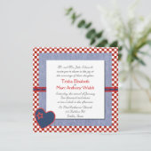 Western Heart and Checks Faire-part de mariage (Debout devant)