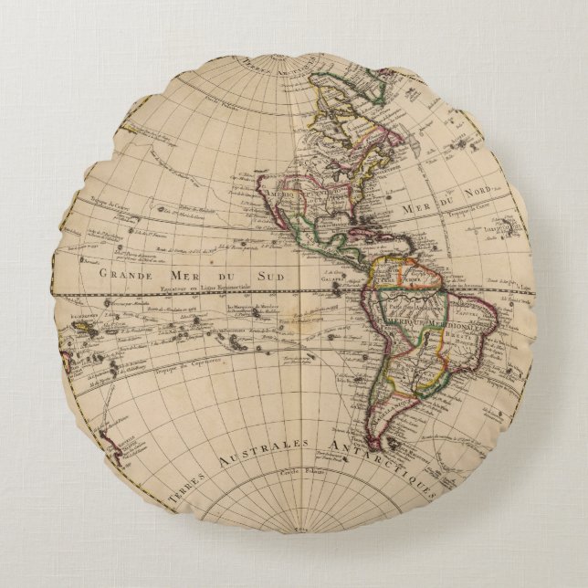 Western Hemisphere 3 Rond Kussen (Voorkant)
