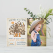 Western hoe het westen een 1e verjaardagsfoto was kaart (Staand voorkant)