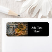 Western Hoefijzer Cowboy Pet Lasso Label (Insitu)