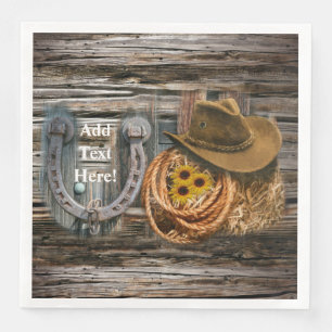 Western Hoefijzer Cowboy Pet Lasso Servet