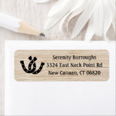 Western Hoefijzer Land Hout Rustieke Bruiloft Etiket (Insitu)