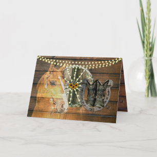 Western Hoefijzer zwoegwiel Cowboy Boots Feestdagen Kaart