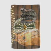 Western Hoefijzer zwoegwiel Cowboy Boots Golfhanddoek (Voorkant)